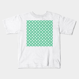 Retro Circles and Diamonds Green 4 Kids T-Shirt